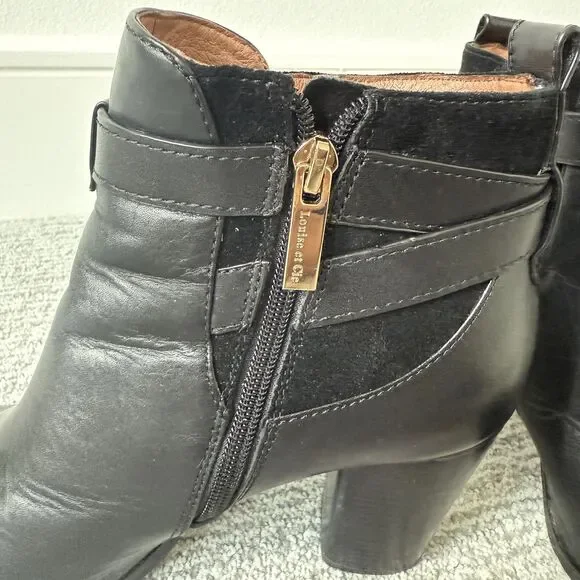 Louise et Cie Boots Womens Size 9 Black Vivianne Ankle Zip Buckle LO-VIANNE - Picture 4 of 9